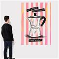 Picture of Mocca Coffee on Stripes - Hug in a Cup _GroupedProduct_Rectangle_Portrait_Canvas_