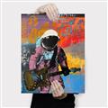 Picture of Retro Spaceman with Guitar Poster _GroupedProduct_Rectangle_Portrait_Canvas_