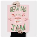 Picture of Sewing is my Jam Typography Poster _GroupedProduct_Rectangle_Portrait_Canvas_