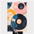 Picture of Retro Vinyl Records Poster _GroupedProduct_Rectangle_Portrait_Canvas_