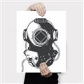Picture of Vintage Diver Poster _GroupedProduct_Rectangle_Portrait_Canvas_
