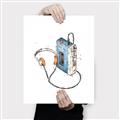 Picture of Retro Walkman Poster _GroupedProduct_Rectangle_Portrait_Canvas_