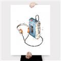 Picture of Retro Walkman Poster _GroupedProduct_Rectangle_Portrait_Canvas_