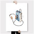 Picture of Retro Walkman Poster _GroupedProduct_Rectangle_Portrait_Canvas_
