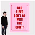 Picture of Bad Vibes Typography Poster _GroupedProduct_Rectangle_Portrait_Canvas_