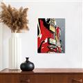 Picture of Retro Red guitar Poster _GroupedProduct_Rectangle_Portrait_Canvas_