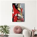 Picture of Retro Red guitar Poster _GroupedProduct_Rectangle_Portrait_Canvas_