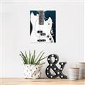 Picture of Retro White guitar Poster _GroupedProduct_Rectangle_Portrait_Canvas_