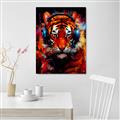 Picture of Tiger With Headphones animal _GroupedProduct_Rectangle_Portrait_Canvas_