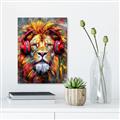 Picture of Lion With Headphones animal _GroupedProduct_Rectangle_Portrait_Canvas_