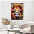 Picture of Lion With Headphones animal _GroupedProduct_Rectangle_Portrait_Canvas_
