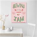Picture of Sewing is my Jam Typography Poster _GroupedProduct_Rectangle_Portrait_Canvas_