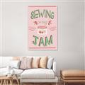 Picture of Sewing is my Jam Typography Poster _GroupedProduct_Rectangle_Portrait_Canvas_
