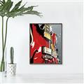Picture of Retro Red guitar Poster _GroupedProduct_Rectangle_Portrait_Canvas_Framed_