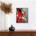 Picture of Retro Red guitar Poster _GroupedProduct_Rectangle_Portrait_Canvas_Framed_