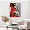 Picture of Retro Red guitar Poster _GroupedProduct_Rectangle_Portrait_Canvas_Framed_