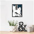 Picture of Retro White guitar Poster _GroupedProduct_Rectangle_Portrait_Canvas_Framed_