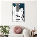 Picture of Retro White guitar Poster _GroupedProduct_Rectangle_Portrait_Canvas_Framed_
