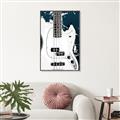 Picture of Retro White guitar Poster _GroupedProduct_Rectangle_Portrait_Canvas_Framed_