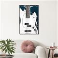Picture of Retro White guitar Poster _GroupedProduct_Rectangle_Portrait_Canvas_Framed_