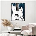 Picture of Retro White guitar Poster _GroupedProduct_Rectangle_Portrait_Canvas_Framed_