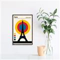 Picture of Retro Eiffel Tower Poster _GroupedProduct_Rectangle_Portrait_Canvas_Framed_