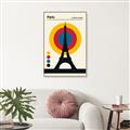 Picture of Retro Eiffel Tower Poster _GroupedProduct_Rectangle_Portrait_Canvas_Framed_