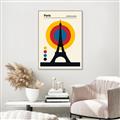 Picture of Retro Eiffel Tower Poster _GroupedProduct_Rectangle_Portrait_Canvas_Framed_