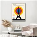 Picture of Retro Eiffel Tower Poster _GroupedProduct_Rectangle_Portrait_Canvas_Framed_