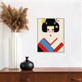 Picture of Geisha Retro Poster _GroupedProduct_Rectangle_Portrait_Canvas_Framed_