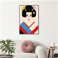 Picture of Geisha Retro Poster _GroupedProduct_Rectangle_Portrait_Canvas_Framed_