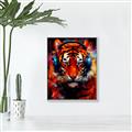 Picture of Tiger With Headphones animal _GroupedProduct_Rectangle_Portrait_Canvas_Framed_