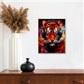 Picture of Tiger With Headphones animal _GroupedProduct_Rectangle_Portrait_Canvas_Framed_
