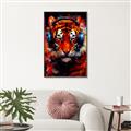 Picture of Tiger With Headphones animal _GroupedProduct_Rectangle_Portrait_Canvas_Framed_