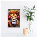 Picture of Lion With Headphones animal _GroupedProduct_Rectangle_Portrait_Canvas_Framed_