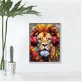 Picture of Lion With Headphones animal _GroupedProduct_Rectangle_Portrait_Canvas_Framed_