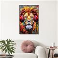 Picture of Lion With Headphones animal _GroupedProduct_Rectangle_Portrait_Canvas_Framed_