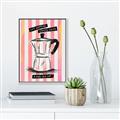 Picture of Mocca Coffee on Stripes - Hug in a Cup _GroupedProduct_Rectangle_Portrait_Canvas_Framed_
