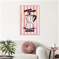 Picture of Mocca Coffee on Stripes - Hug in a Cup _GroupedProduct_Rectangle_Portrait_Canvas_Framed_