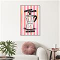 Picture of Mocca Coffee on Stripes - Hug in a Cup _GroupedProduct_Rectangle_Portrait_Canvas_Framed_
