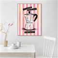 Picture of Mocca Coffee on Stripes - Hug in a Cup _GroupedProduct_Rectangle_Portrait_Canvas_Framed_