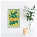 Picture of Easy Peasy Lemon Squeezy Typography Poster _GroupedProduct_Rectangle_Portrait_Canvas_Framed_