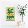 Picture of Easy Peasy Lemon Squeezy Typography Poster _GroupedProduct_Rectangle_Portrait_Canvas_Framed_