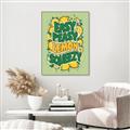 Picture of Easy Peasy Lemon Squeezy Typography Poster _GroupedProduct_Rectangle_Portrait_Canvas_Framed_