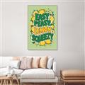 Picture of Easy Peasy Lemon Squeezy Typography Poster _GroupedProduct_Rectangle_Portrait_Canvas_Framed_