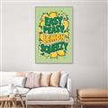 Picture of Easy Peasy Lemon Squeezy Typography Poster _GroupedProduct_Rectangle_Portrait_Canvas_Framed_