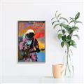 Picture of Retro Spaceman with Guitar Poster _GroupedProduct_Rectangle_Portrait_Canvas_Framed_
