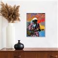 Picture of Retro Spaceman with Guitar Poster _GroupedProduct_Rectangle_Portrait_Canvas_Framed_