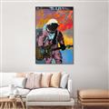Picture of Retro Spaceman with Guitar Poster _GroupedProduct_Rectangle_Portrait_Canvas_Framed_