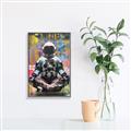 Picture of Retro Spaceman Poster _GroupedProduct_Rectangle_Portrait_Canvas_Framed_